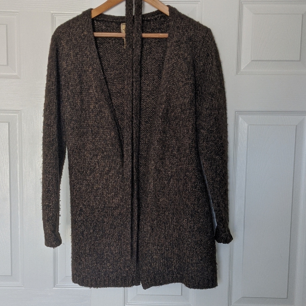 Ami Textured Dark Brown Cardigan